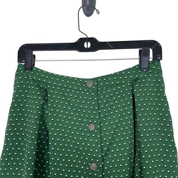 Who What Wear Green Tiny Polka Dot Button Front Maxi Skirt w Pockets Size 6 - Picture 2 of 13